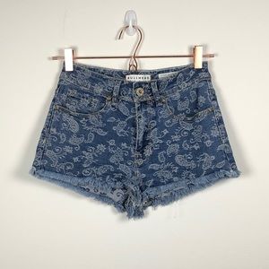 PacSun Paisley Print Cutoff High Waisted Shorts